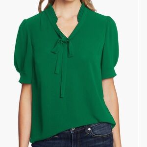 CeCe Ruffle Tie Neck Top